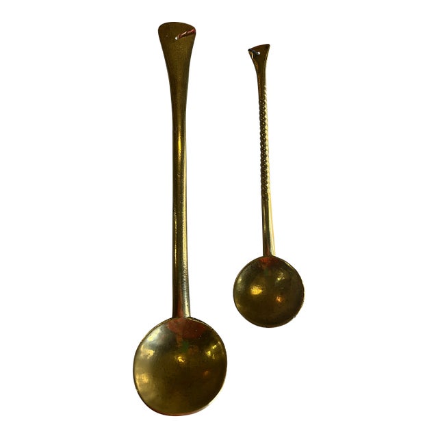 1970s Solid Brass, Antique Hanging Decorative Spoons For Sale