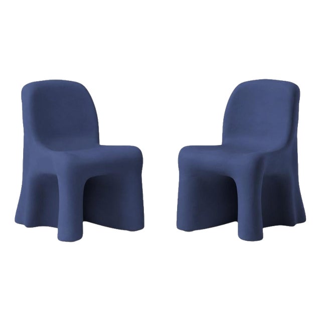 Dalila Blue Armless Outdoor Chairs by Gaetano Pesce for Cassina, Set of 2 For Sale