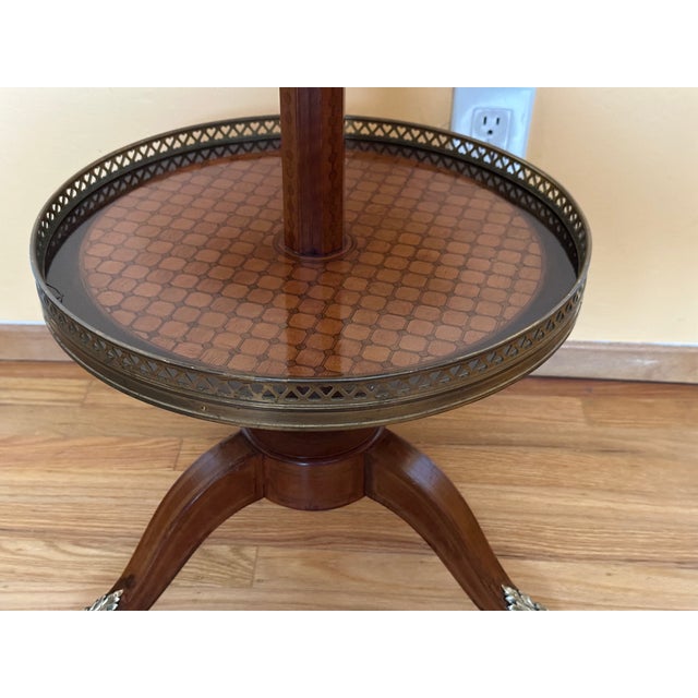 18th Century Antique Louis XVI Style Round Three Tier Gueridon For Sale - Image 5 of 14
