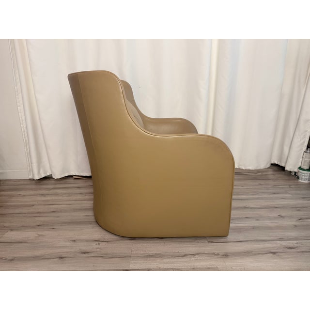 Contemporary 2020s Attributed to Gregorius Pineo Custom Leather Lounge Chairs - A Pair For Sale - Image 3 of 11