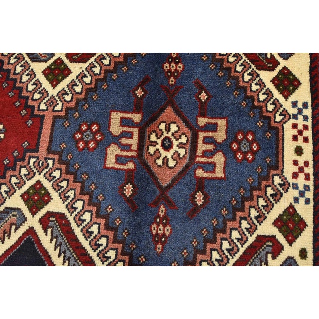 Yalameh Rug 5'1'' X 6'7'' Ivory Wool Vintage Tribal Hand-Knotted Oriental Carpet For Sale - Image 4 of 13