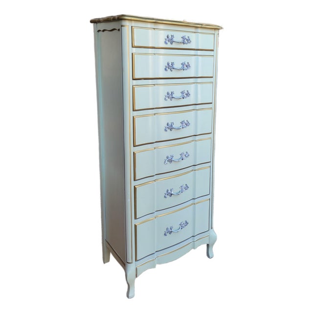 1970s Permacraft by Sanford Furniture French Provincial 7-Drawer Lingerie Chest For Sale