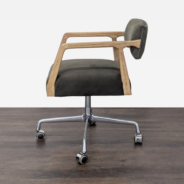 Modern Four Hands Tyler Modern Office Chair With Wood Arms and Metal Base For Sale - Image 3 of 8