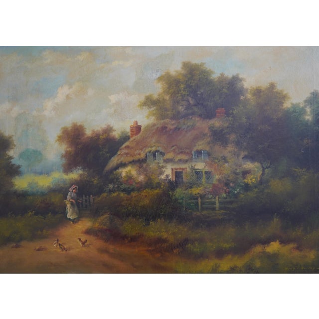 1900 - 1909 Henry T. Harvey Oil on Canvas Painting of Cottage Farmhouse - Signed For Sale - Image 5 of 13