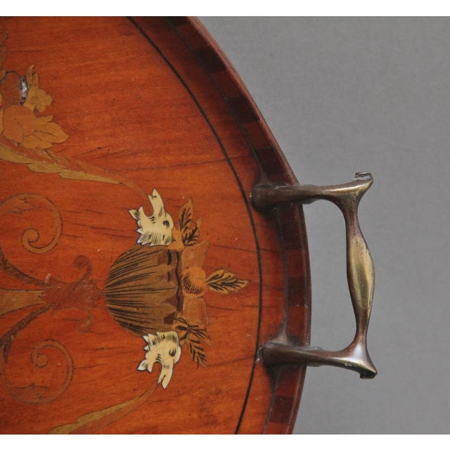 19th Century Inlaid Satinwood Tray, 1880s For Sale - Image 3 of 12
