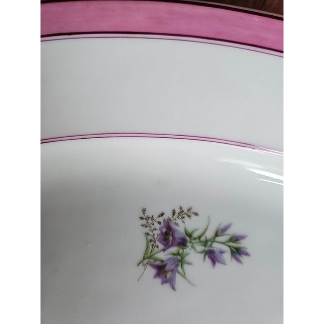 Antique Old Paris Platters With Wildflowers and a Raspberry Pink Border - A Set For Sale In Philadelphia - Image 6 of 8