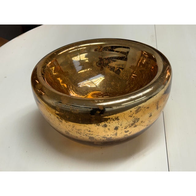 Amber Mercury Glass Decorative Bowl For Sale In San Francisco - Image 6 of 12