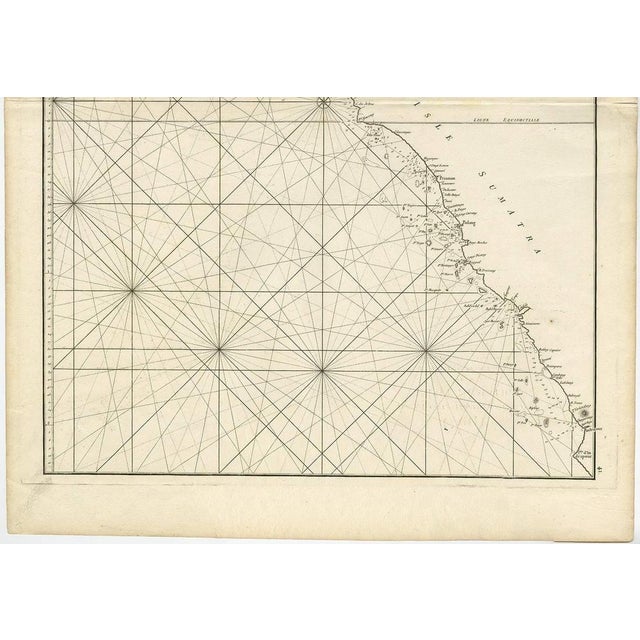 Antique Coastal Map of West Sumatra Indonesia by J. Mannevillette, 1745 For Sale - Image 3 of 5