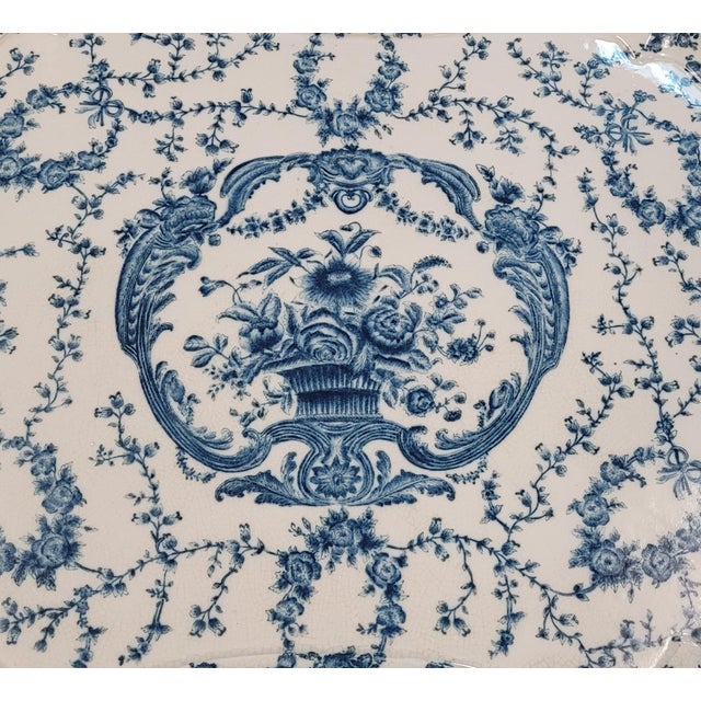 Fine 1950s Blue & White Porcelain Bamboo Tray Table For Sale - Image 4 of 10