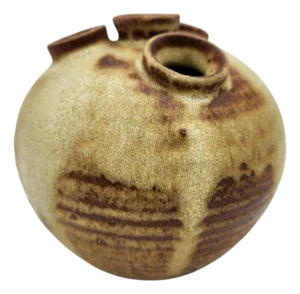Mid 20th Century Studio Pottery Bud Vase With 4 Openings