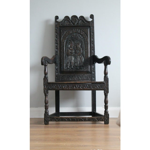 17th Century Black Wainscot Armchair For Sale - Image 14 of 14