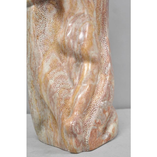 Vintage Seymour Shuren Modern Pink Carved Marble Abstract Nude Figure Sculpture For Sale - Image 11 of 18