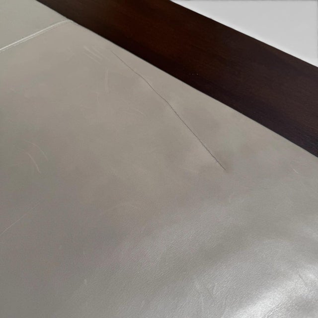 Wood Holly Hunt Large Bahia Leather Coffee Table Ottoman For Sale - Image 7 of 7