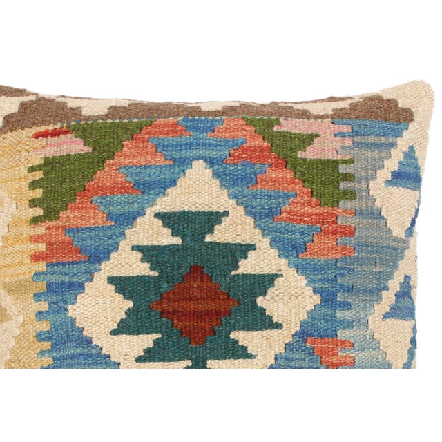 Rustic Bohemian Turkish Mikki Hand Woven Kilim Throw Pillow For Sale - Image 3 of 5