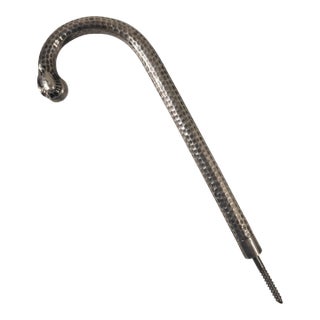 19th Century German Hand Hammered 800 Silver Parasol Handle For Sale