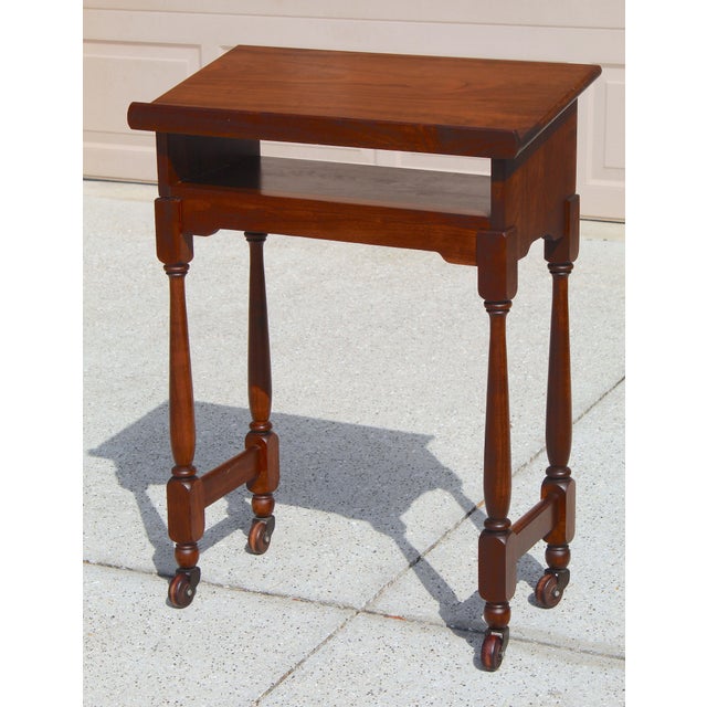 Antique Colonial Revival Walnut Lectern | Bible / Dictionary Stand | Rolling Book or Music Stand | 33” H For Sale - Image 4 of 14