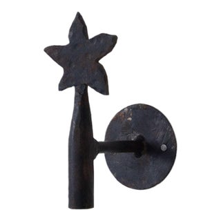 1950s Spanish Iron Flower Wall Hook For Sale
