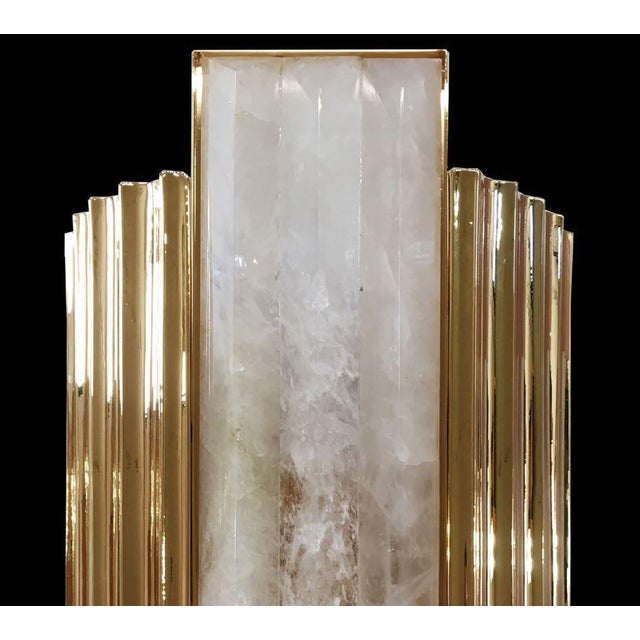 Not Yet Made - Made To Order Rock Crystal 4 Lights Wall Sconce in Gold Plate and Crystal by Aggiolight For Sale - Image 5 of 6