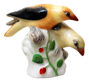 Vintage Hand-Painted Porcelain Birds Figurine from Herend, 1970s