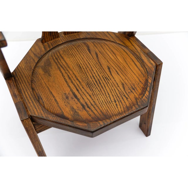 Mid-Century Modern French Provincial Oak Chair, 1960s For Sale - Image 14 of 15