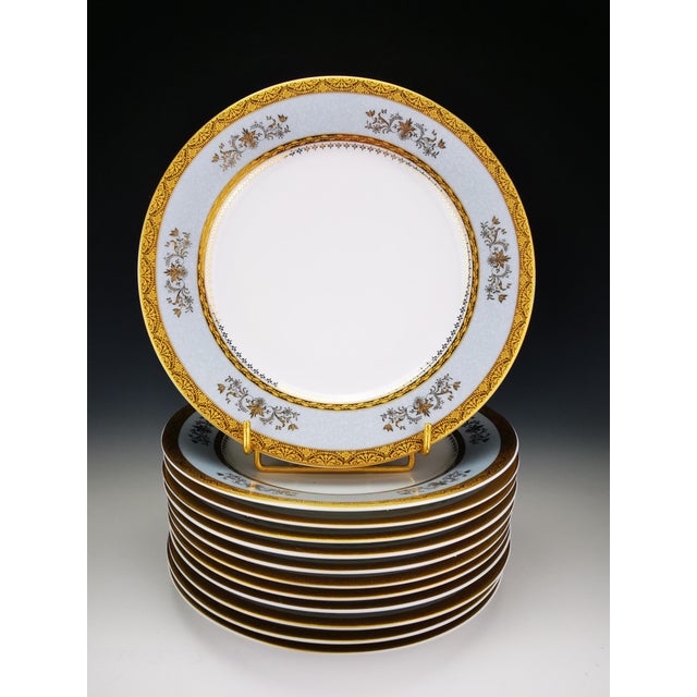 Blue Orsay Sky Grey Limoges Porcelain Soup Plates by Philippe Deshoulières, France, 2010s, Set of 13 For Sale - Image 8 of 8