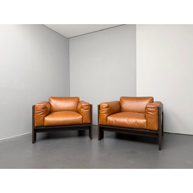 Bastiano Lounge Chair in Ash and Cognac Leather by Afra & Tobia Scarpa, Italy, 2000, in Very Good conditions. Designed...