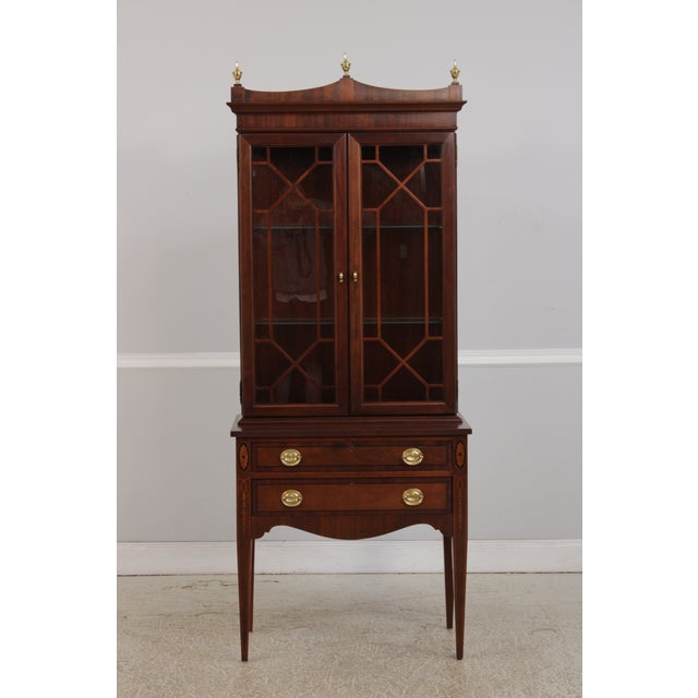 Age: Approx: 30 Years Old Details: Bookcase Top Dovetailed Drawer Construction Quality Construction Lighted Interior...