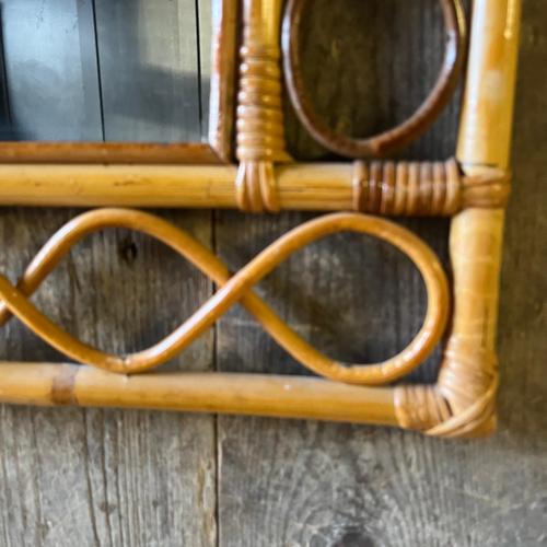 Arched Bamboo and Cane Mirror Wall Mirror For Sale - Image 3 of 8