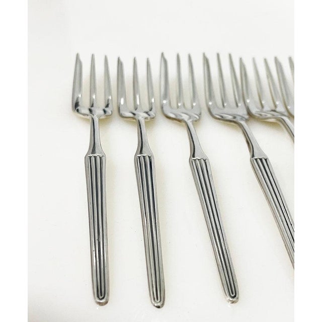 Dutch Silver Pastry Forks attributed to Gustav Beran for Van Kempen & Begeer, 1960s, Set of 12 For Sale - Image 4 of 5
