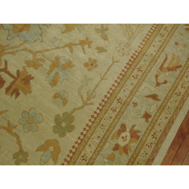 Asian Antique Early 21st Century Decorative Turkish Square Oushak - 8'6" x 10'2" For Sale - Image 3 of 12
