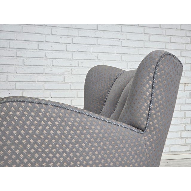 Danish Armchair in Fabric and Oak, 1950s For Sale - Image 17 of 18