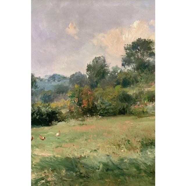 French Country Landscape Art Print – Red Barn & Chickens in a Meadow, 16" X 12" For Sale In Buffalo - Image 6 of 8