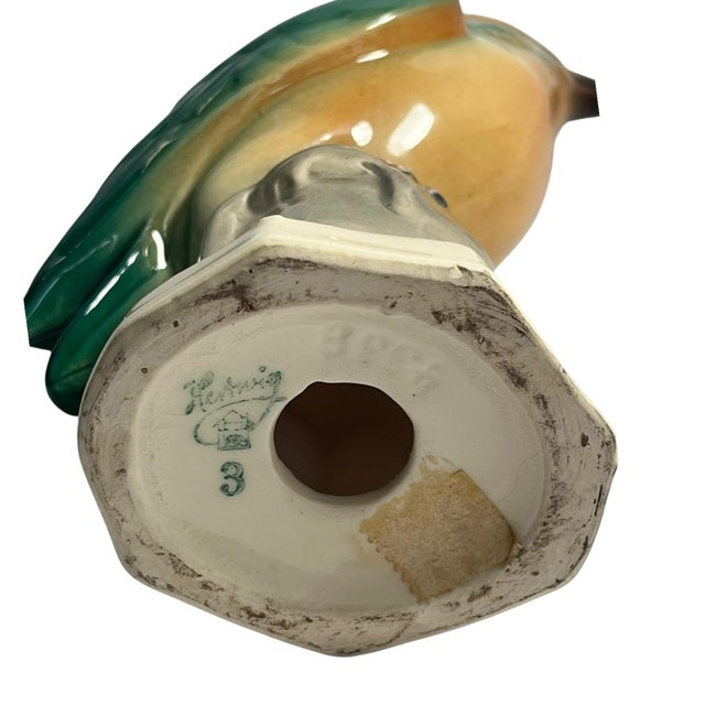 Teal Rare 1930s German Hertwig Katzhutte Porcelain Kingfisher Bird Figurine Size 3 Early 20th Century Farmhouse Traditional For Sale - Image 8 of 8