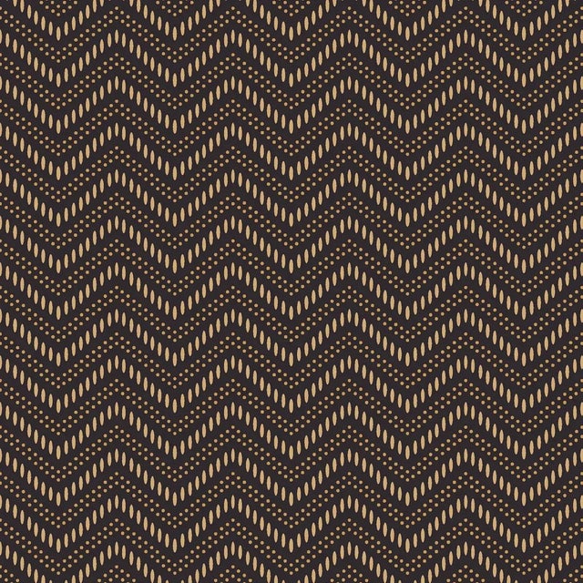 SAMPLE - Boråstapeter Chevron Dots Wallpaper In Brown And Gold For Sale