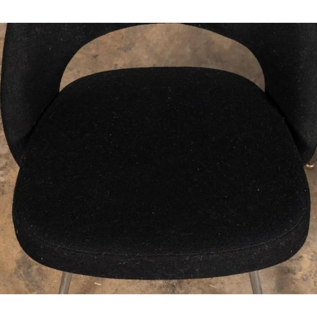 1970s Black 1970's Attributed to Saarinen for Knoll Executive Armless Chairs- A Pair For Sale - Image 5 of 5
