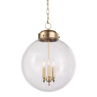 Regina Andrew Globe Pendant in Natural Brass For Sale