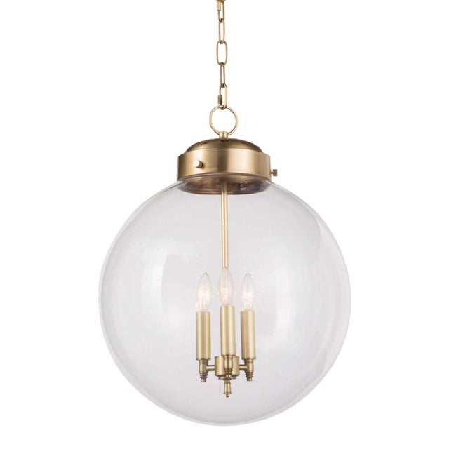Regina Andrew Globe Pendant in Natural Brass For Sale
