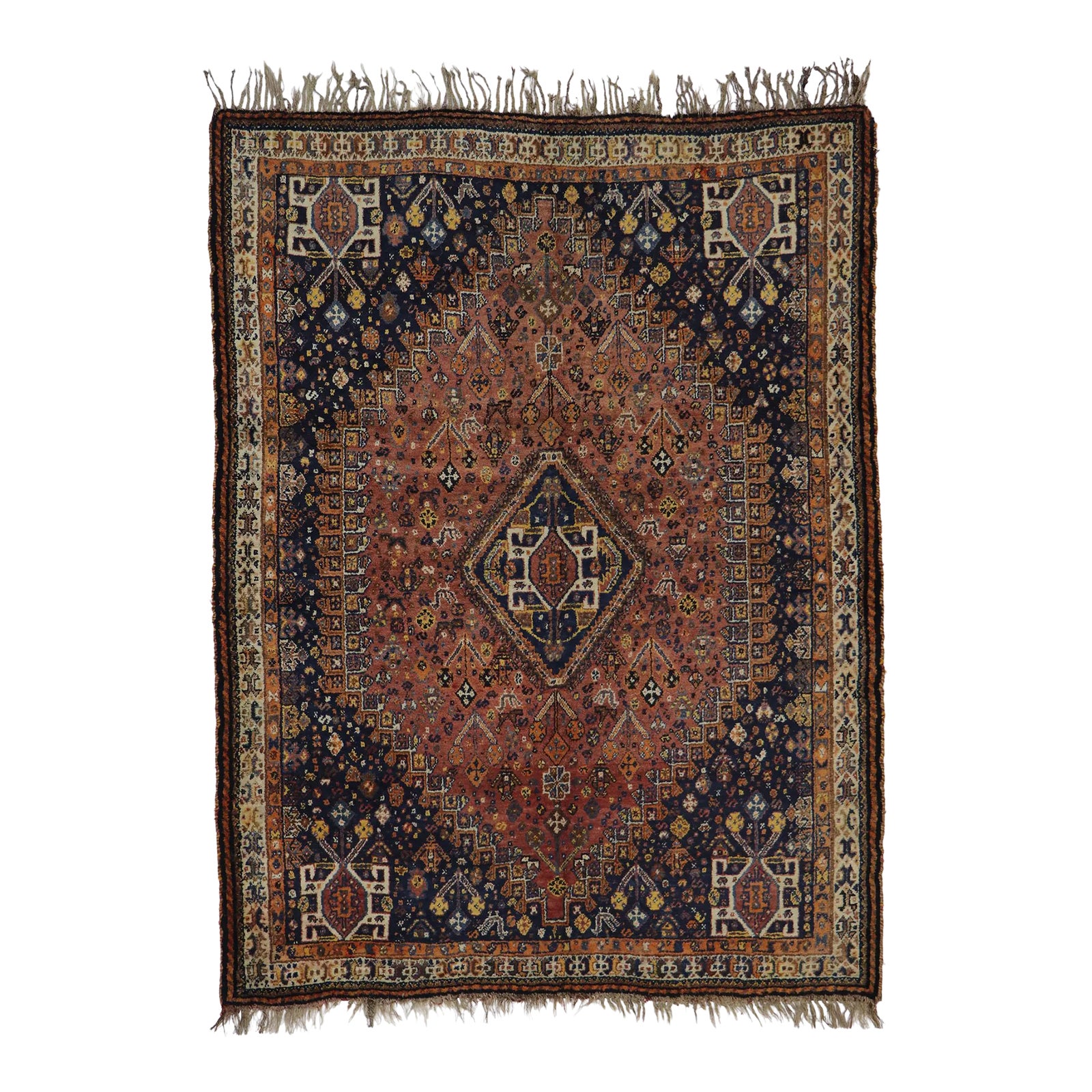 Antique Persian Shiraz Rug - 05'01 X 06'08 | Chairish
