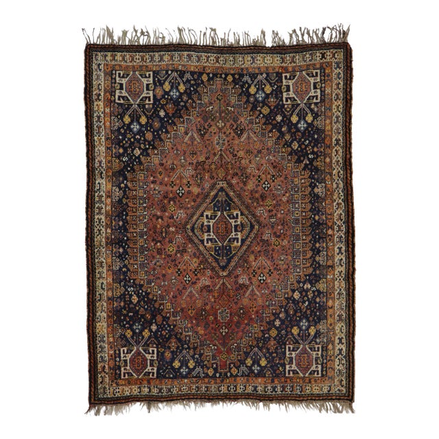 Antique Persian Shiraz Rug - 05'01 X 06'08 For Sale