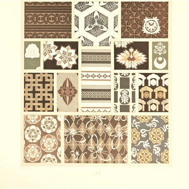 Printmaking Materials C1880 Set of 2-French Design L Ithographs-Japanese Textiles For Sale - Image 7 of 7
