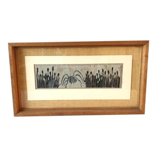 Mid 20th Century "Spider in the Grass" Lithograph Numbered 1/10, Framed For Sale