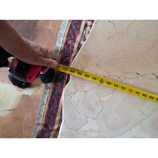 Side Table With Marble Top and Gilded Wood Base For Sale In Los Angeles - Image 6 of 6