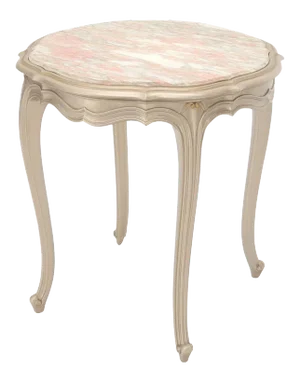 Country Provincial Tall Legs Silver Gilt Marble-Top Lamp Table Stand