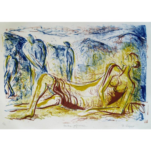 Edition of just 2 On The Golf Course Plate lithograph on Somerset Paper. Image without matting 17" x 12"