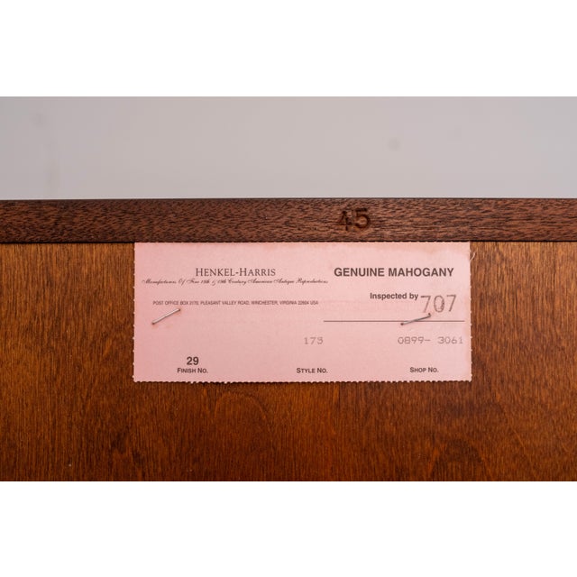 1990s Henkel Harris New Market Mahogany Tall Chest For Sale - Image 18 of 18