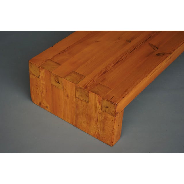 Brown Low Pine Coffee Table in the style of Charlotte Perriand, France, 1960s For Sale - Image 8 of 10