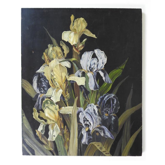 Early 20th Century Iris Painting on Wood For Sale In Seattle - Image 6 of 7