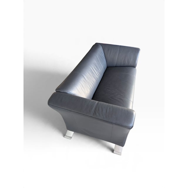 322 Black Two-Seater Leather Sofa from Rolf Benz, 2000s For Sale - Image 6 of 8
