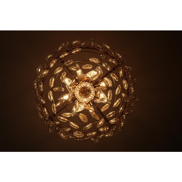 Large Chandelier in Brass & Crystal from Palwa, 1960s For Sale - Image 10 of 13