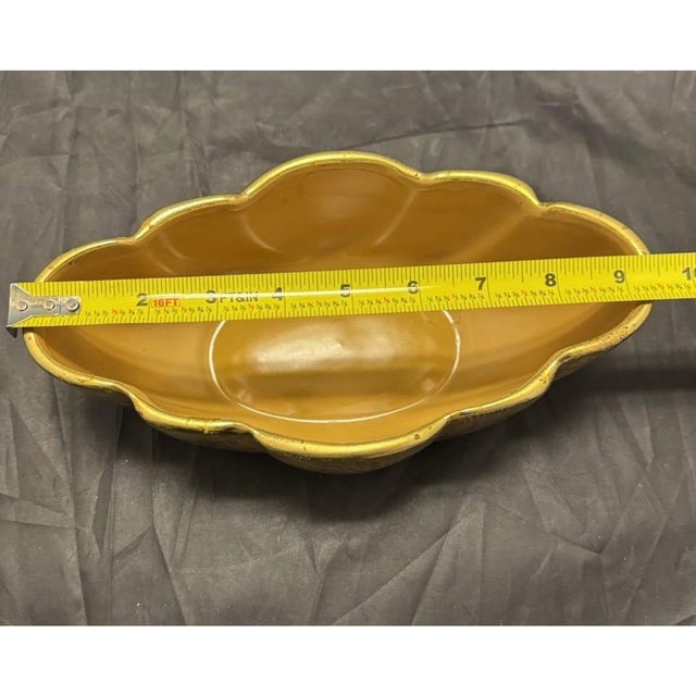 Stangl Pottery Scallop Pumpkin Painted 22k Gold Bowl 1960s Nj Vintage MCM #2064 For Sale - Image 10 of 10